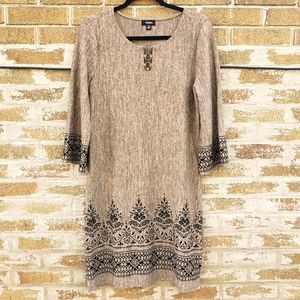 Tacera Brown Dress w/black design Medium